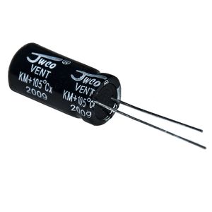 خازن الکترولیت 1000 میکروفاراد جی دبلیو کو مدل 25v بسته 48 عددی